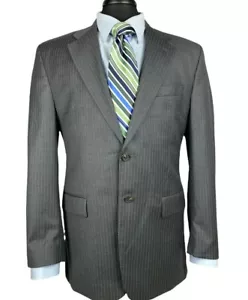 Blazer da uomo nero etichetta grigio lana 2 bottoni taglia 40R - Foto 1 di 8