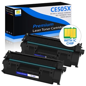 2PK CE505X 05X Black Toner Cartridge for HP LaserJet P2055 P2055d P2055dn P2055x - Picture 1 of 24