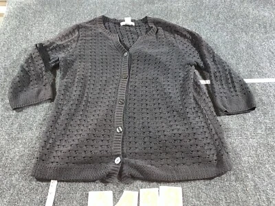 Hasting Smith Sweater Women’s Large Black Cardigan Grandma Style 22.99 - Image 1 of 4