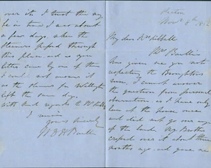 W. D. H. Baillie SIGNED AUTOGRAPHED Letter New Zealand Politician 1862 Picton - Picture 1 of 3