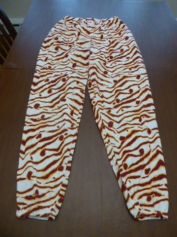 Zumbaz Pony Washington Pants Men's XL  Zebra Striped Maroon Gold White NWT Cover