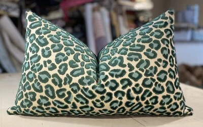 ОДИН МАЯК HILL ИЗУМРУД «ГЕПАРД БАРХАТ» ЖИВОТНОЕ ОГРАНКИ БАРХАТА ПОЛЬЗОВАТЕЛЬСКИЙ ВАЛИК ПОДУШКА - Изображение 1 из 2