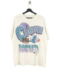 Charlotte Hornets basketball short sleeve classic white shirt KV29546 - Picture 1 of 2