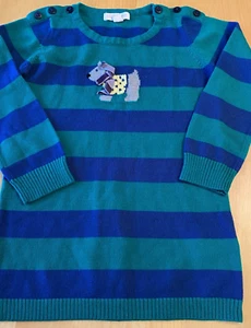 PUMPKIN PATCH KNIT DOG BOW STRIPE SWEATER GIRLS SZ 5 - Picture 1 of 3