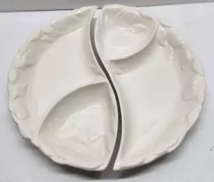 Vintage Belmar of California # 406 2 Piece White Ceramic Serving Set Yin Yang - Picture 1 of 7