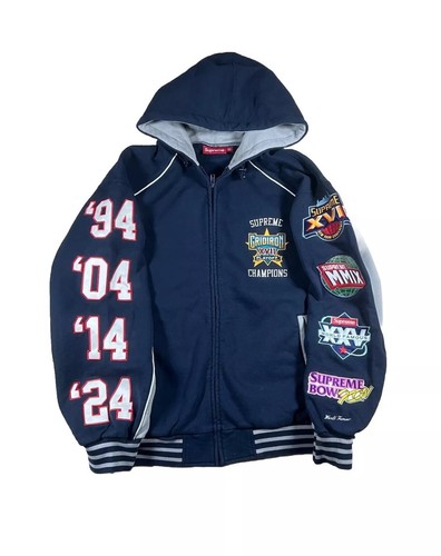 Taille L Sweat à capuche zippé Supreme SS25 Playoffs (marine)