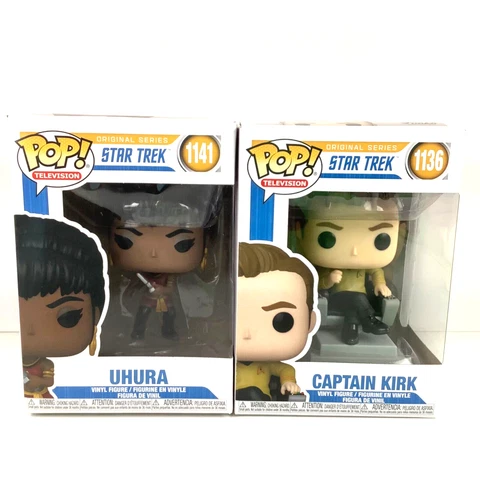 Funko POP! Star Trek Original Series Vinyl Figures Captain Kirk 1136, Uhura 1141 Cover