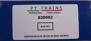 PT TRAINS #820002 HO 20 ' CONTAINER BLUE SKY #BSIU 296308 0 - Picture 1 of 9