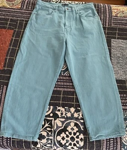 NWOT $398 Levi's Made & Crafted BARREL WOMEN'S JEANS 31 AQUA BLUE Spring Pants - Picture 1 of 11
