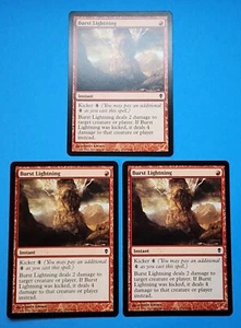 3x Burst Lightning Zendikar 2009 Mtg Magic Card Red Mountain Instant 119 - Picture 1 of 4