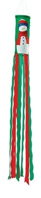3 Foot Winter Snowman Christmas Garden Porch Patio Hanging Windsock - Image 1 of 2