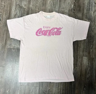 Vintage Coca-Cola Shirt Mens Extra Large Enjoy Soft Graphic Tee 80s 90s - Image 1 of 4