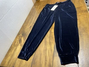 Fabletics Women's Luxe Daria Velour Drawstring Joggers Deep Navy Large NWT - Picture 1 of 10