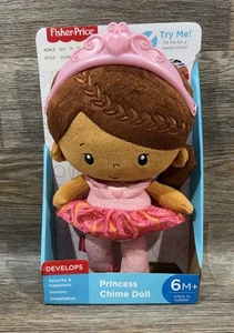 NUEVO EN PAQUETE Fisher Price Princesa Muñeca Timbre Morena Rosa Zapatos de Vestir Corona 2014 10" - Imagen 1 de 5