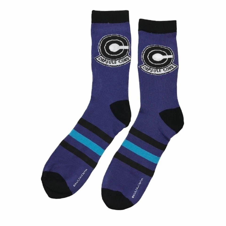 Calcetines de anime Dragon Ball Z Capsule Corp con rayas Foto 1 de 1