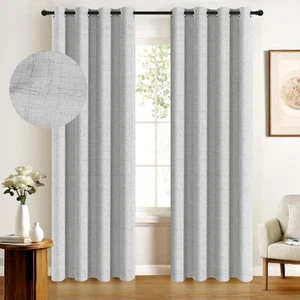 Linen Blackout Curtains for Bedroom, Thermal Insulated Curtains 54 Inch Lengt... - Picture 1 of 7
