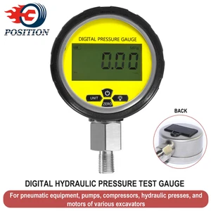 10000PSI Digital Hydraulic Pressure Gauge Manometer 1/4" NPT 700BAR/70Mpa New - Picture 1 of 9