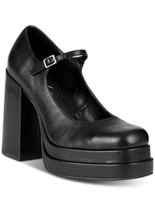 WILD PAIR Womens Black 1-1/2" Platform Octavia Toe Block Heel Mary Jane 7 M - Picture 1 of 3