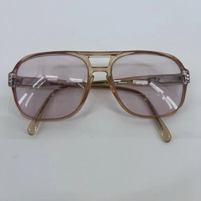 Occhiali da pilota aviatore vintage Safilo Elasta 651 oro traslucidi SOLO MONTATURE - Immagine 1 di 4