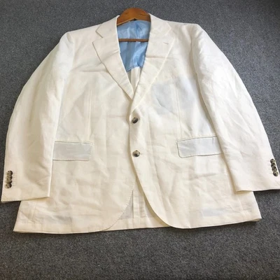 Suitsupply La Spalla Suit Jacket Mens 28 EU56S UK/US46S White Linen Blend Blazer - Image 1 of 4