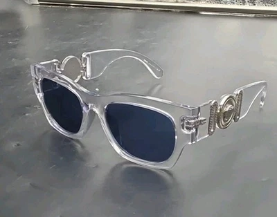 VERSACE VE4479-U 148/80 Crystal Frame Blue Lens Men's 52mm-19-140 *3N Sunglasses - Image 1 of 4