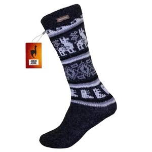 HANDMADE ANDEAN ALPACA OVER THE CALF DARK GRAY SOCKS - Picture 1 of 7