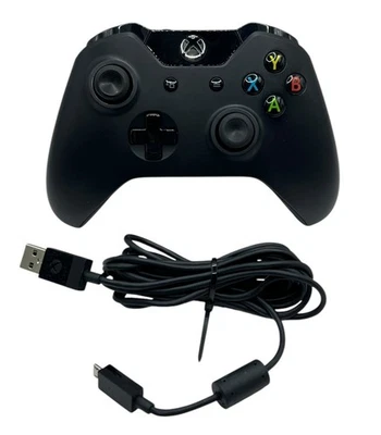 Original Microsoft Xbox One Wireless Controller Schwarz inkl. Kabel - Bild 1 von 4