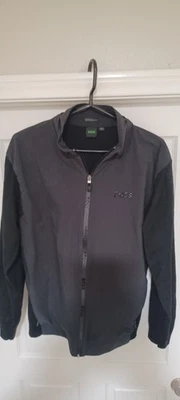 Hugo Boss ZIMOR Jacket Mens Large  Black Full Zip Windbreaker Lightweight Coat - Image 1 of 4