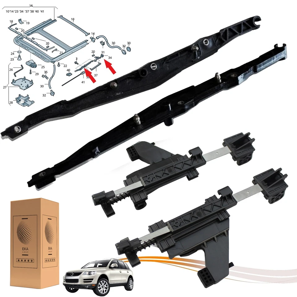 Schiebedach Kabelführung Schienen Hinten Links Rechts VW 5M0877481A 5M0877482A - Bild 1 von 1