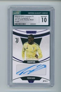 2024-25 Timothy Weah Daka Ineffable Purple Juventus Autographed Card 8/45 CGC 10 - Picture 1 of 3