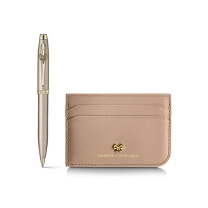 Sheaffer x Emily in Paris Ballpoint Pen in Champagne Gold & Credit Card Holder - Picture 1 of 8