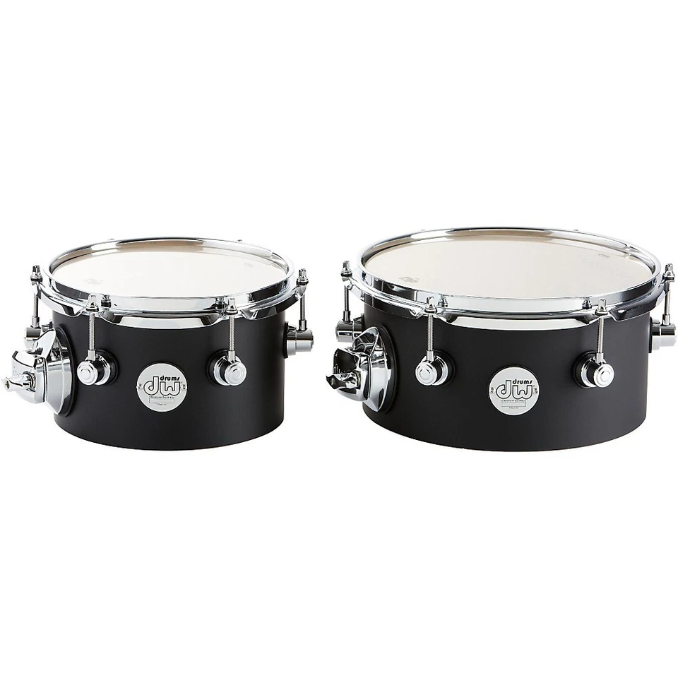 DW Drum Workshop Design 5x8 & 5x10 Black Satin Concert Toms DDCT02BLCR