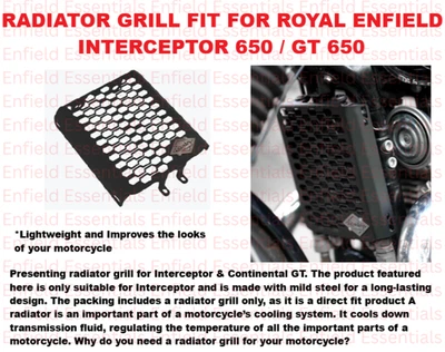 REJILLA RADIADOR APTA PARA ROYAL ENFIELD INTERCEPTOR 650 / GT 650 Foto 1 de 4