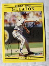 1991 Fleer #338 Jerry Don Gleaton Detroit Tigers Signed Auto Autograph