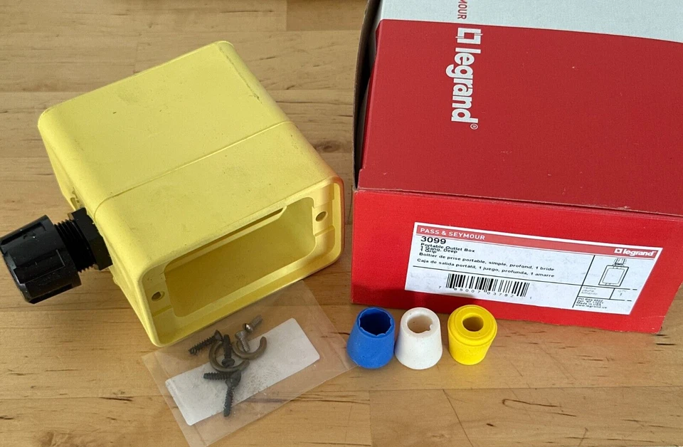 Salida de goma portátil Pass & Seymour 3099 Legrand 1 agarre profundidad amarilla Foto 1 de 1