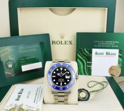 ROLEX 41mm 18kt White Gold Submariner Cookie Monster Box/Card 126619 SANT BLANC - Image 1 of 4