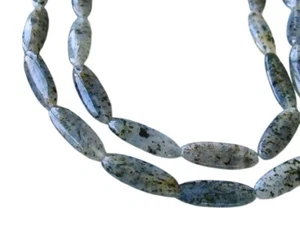 Misty Grey Agate Bead 8 " Strand | 25x8x3mm | Grey | Oval | 8 Beads - Picture 1 of 3
