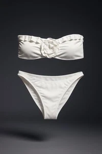 Andie Swim The Camilo Top & The Tropez Bottom White Bikini Set Size XL Beachwear - Picture 1 of 21