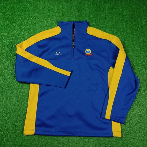 Michael Waltrip NASCAR 1/4 Zip Sweater Mens L Chase Authentics NAPA Racing Blue Cover