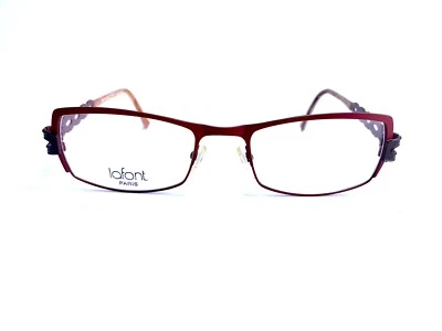 New Jean Lafont Titanium Red Rectangle Eyeglasses France Florence 628 52 19 135 - Image 1 of 4