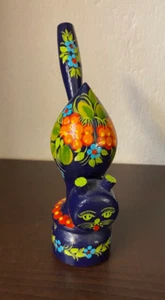 SIFFLET UKRENISCHE KATZE AUS HOLZ BEMALT HANDARBEIT PETRYKIVKA - Bild 1 von 9