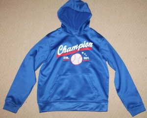 Champion Sweatshirt Hoodie Blue Baseball Logo Athletic Dept Youth Size XL 14/16 - Picture 1 of 6