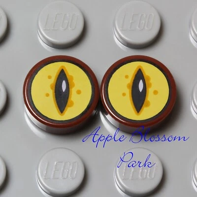 NUEVO Lote Lego/2 Ojos Alienígenas Amarillos 1x1 Marrón Redondo Animal Ojo de Gato Azulejo 76060 76081 Foto 1 de 3
