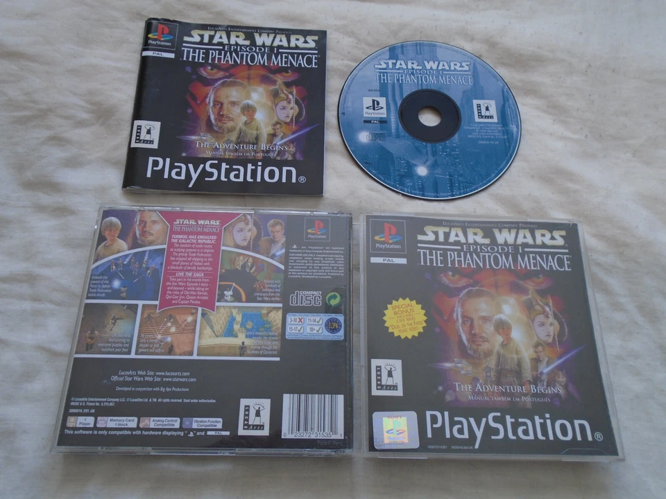 Star Wars The Phantom Menace PS1 (COMPLETE) black label rare Sony Playstation - Image 1 of 2