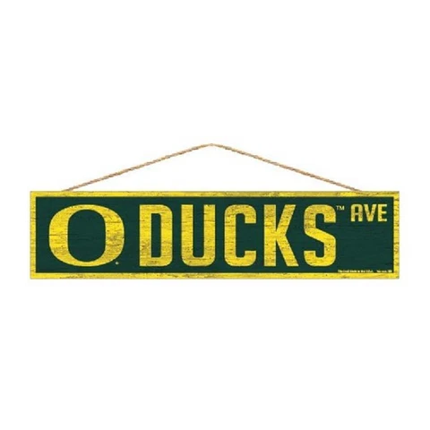Oregon Ducks 4"x17" Wood Sign Avenue Design [NEW] NCAA Street Banner Wall Cover