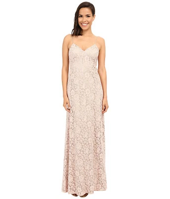 Vestido Formal BHLDN Donna Morgan Talla L 12 Rubor Rosa Encaje Largo Noche ** Foto 1 de 4