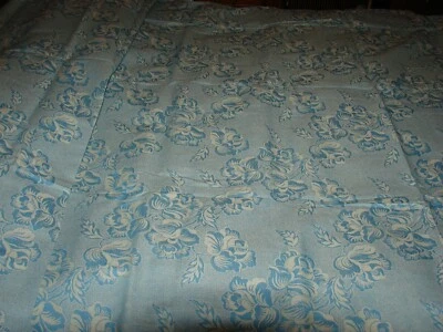 , ANCIENNE TOILE A MATELAS coupon EN COTON FLEURS BLEUES neuf 1,80 /2,50 - Photo 1/4