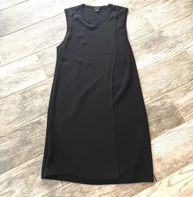 Vestido recto sin mangas Theory mezcla lana y seda 100% seda capa superior negro talla M Foto 1 de 4