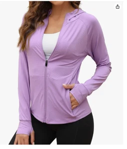 Women's Jacket UPF 50+ Sun Protection Small Purple Hoodie Sun Shirts Athletic - Picture 1 of 7