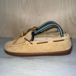 Minnetonka Pile Lined Hardsole Moccasin 3501W Tan Women's 7 UK 5 EURO 38 - Picture 1 of 9